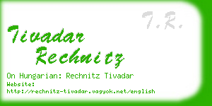 tivadar rechnitz business card